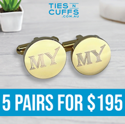 5 x Personalised Engraved Round Gold Cufflinks