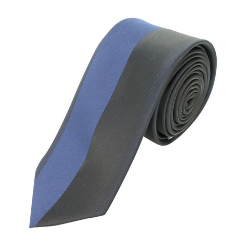 Skinny Vertical Black Blue Tie