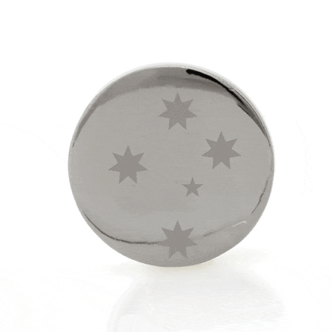 Southern Cross Engraved Round Silver lapel Pins