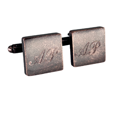 Personalised Engraved Antique Rosegold Square Cufflinks