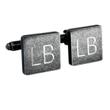 Personalised Engraved Antique Silver Square Cufflinks