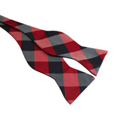 Tie Your Own Bow Tie - Navy and Red Checkered