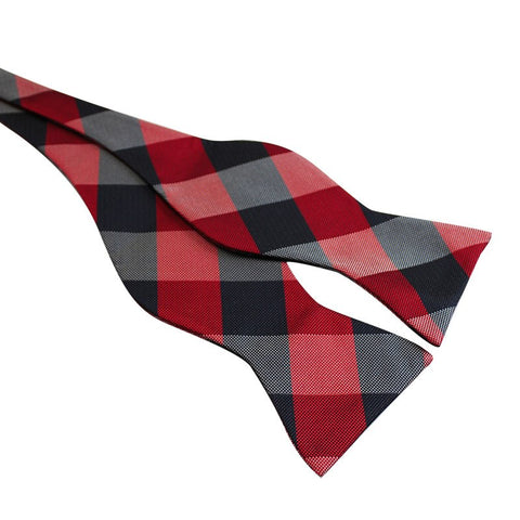 Tie Your Own Bow Tie - Navy and Red Checkered