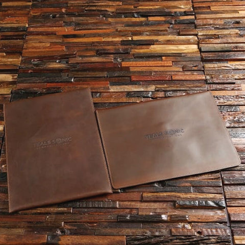 Corporate Branded Vertical A4 Leather File & Tablet Holder