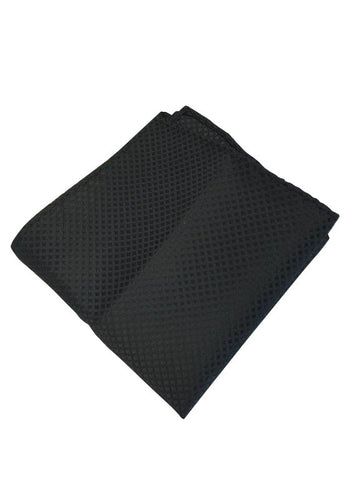 Black Grid Patterned Pocket Square