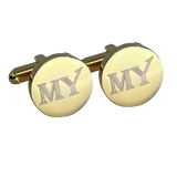 Personalised Gold Engraved Round Cufflinks