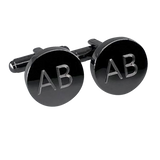 Personalised Engraved Round Gunmetal Cufflinks