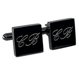 Personalised Engraved Square Gunmetal Cufflinks