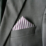 Grape Striped Pocket Square