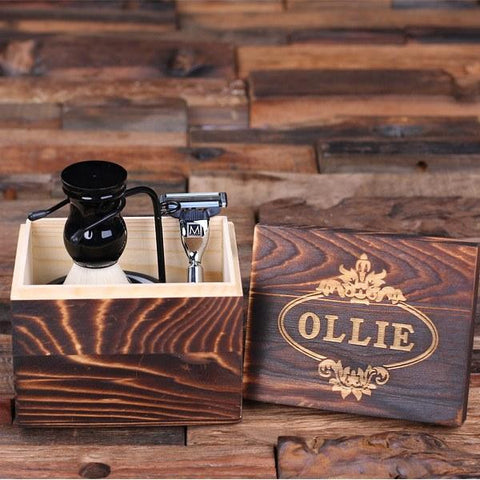 Personalised Shaving Kit with Wood Gift Box