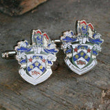 Custom Made Family Shield Cuffs in Enamel