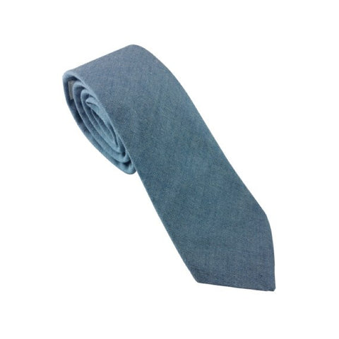Blue Chambray Skinny Tie