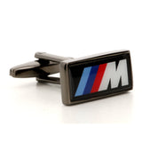 Corporate Printed Rectangle Logo GunMetal Cufflinks