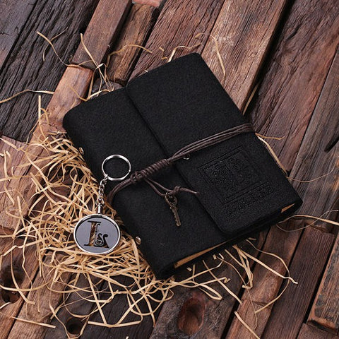 Personalised Felt Notebook/Journal & Key Ring Set