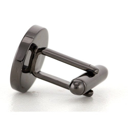 5 x Personalised Engraved Round Gunmetal Cufflinks