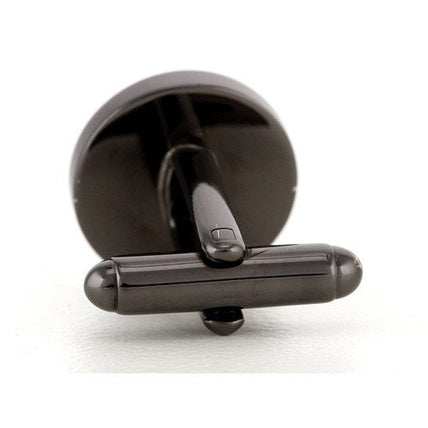 5 x Personalised Engraved Round Gunmetal Cufflinks