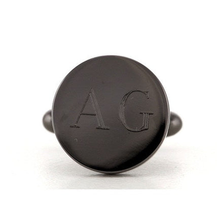 5 x Personalised Engraved Round Gunmetal Cufflinks