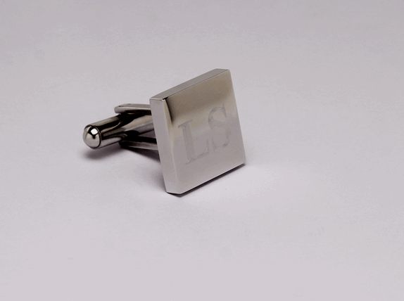 Personalised Engraved Square Silver Cufflinks