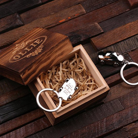 Personalised Stainless Steel Car Key Ring with Gift Box