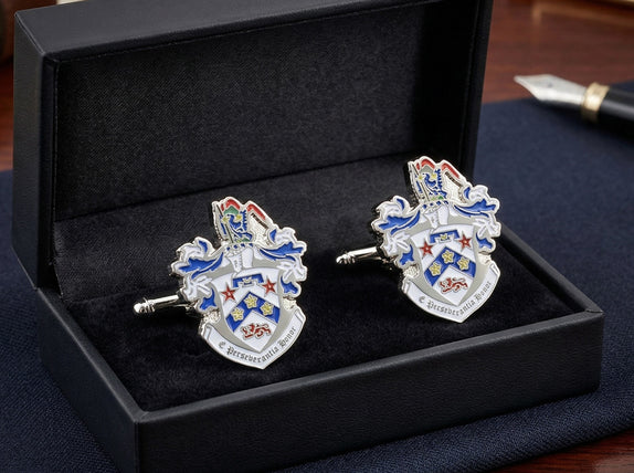 Custom Made Family Shield Cuffs in Enamel