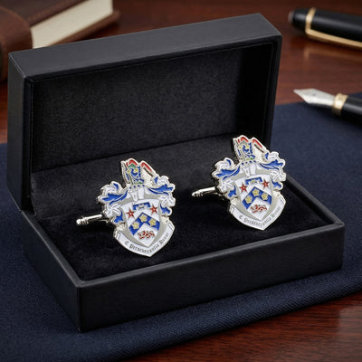 Custom Made Family Shield Cuffs in Enamel