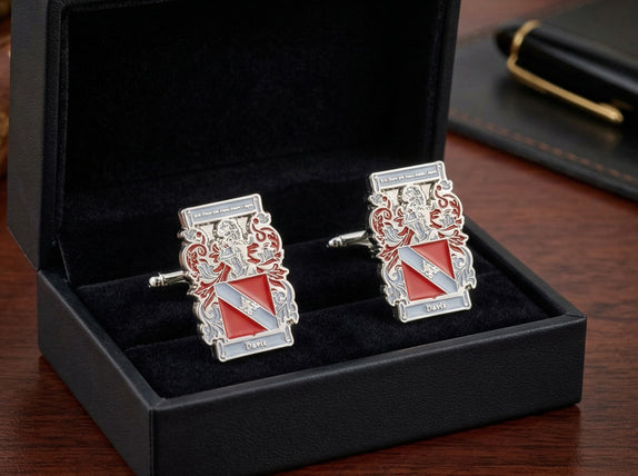 Custom Made Family Shield Cuffs in Enamel