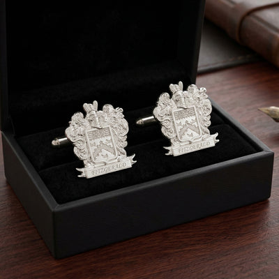 Custom Made Sterling Silver Family Shield Cuffs 3D