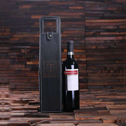 Personalised Leather Wine Bottle Holder