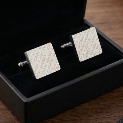 Engraved Diagonal Striped Silver Cuffs