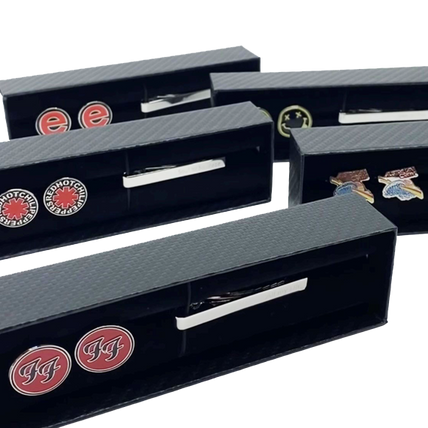 Custom Enamel Cufflinks + Tie Bar