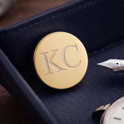 Personalised Engraved Round Gold lapel Pins