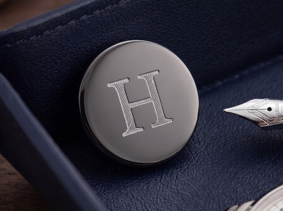 Personalised Engraved Round Gunmetal lapel Pins