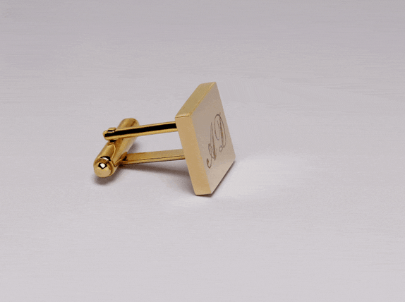 Personalised Engraved Square Gold Cufflinks