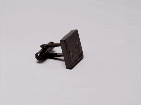 Personalised Engraved Square Gunmetal Cufflinks