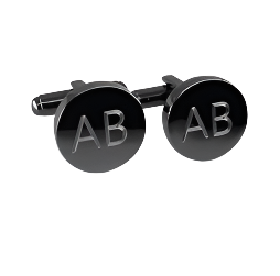 5 x Personalised Engraved Round Gunmetal Cufflinks