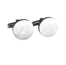 5 x Personalised Round Engravable Silver Cufflinks