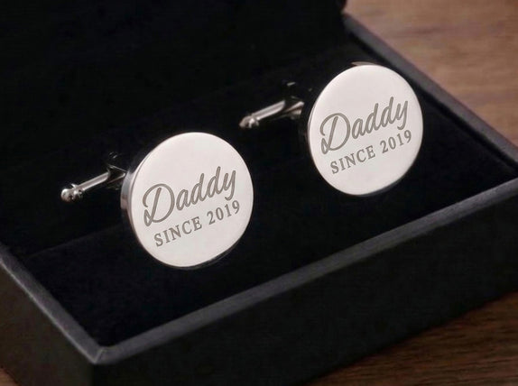 Round 'Happy Fathers Day' Cufflinks