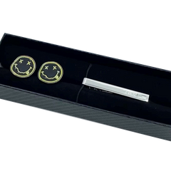 Custom Enamel Cufflinks + Tie Bar