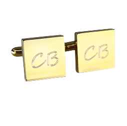 5 x Personalised Engraved Square Gold Cufflinks