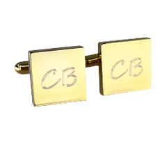 5 x Personalised Engraved Square Gold Cufflinks