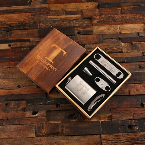 Personalised Drinks & Cigar Gentlemen’s Accessory Gift Set – Lite