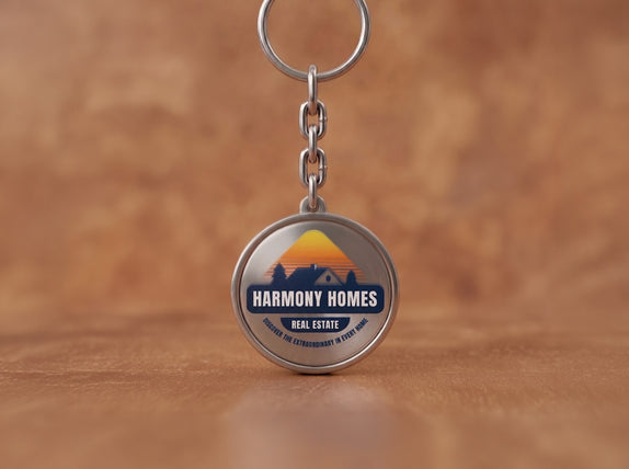 UV-Printed Round Keyrings