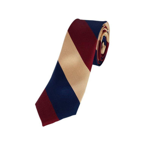 Skinny Blue Maroon Contrast Striped Tie