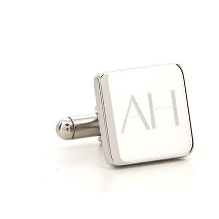 Personalised Engraved Square Silver Cufflinks