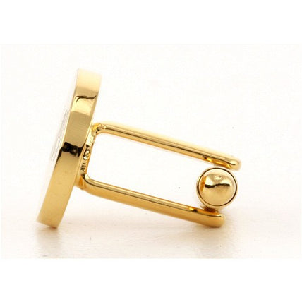 Personalised Gold Engraved Round Cufflinks