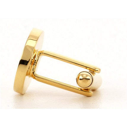 Personalised Gold Engraved Round Cufflinks