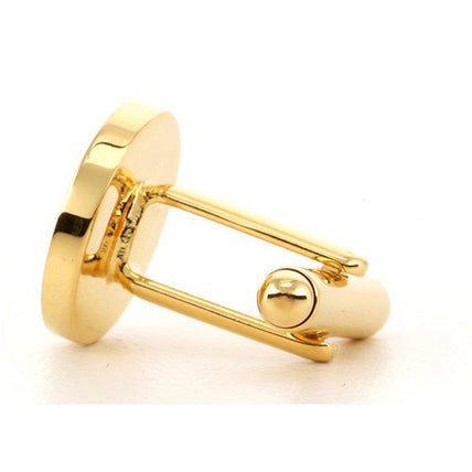 Personalised Gold Engraved Round Cufflinks