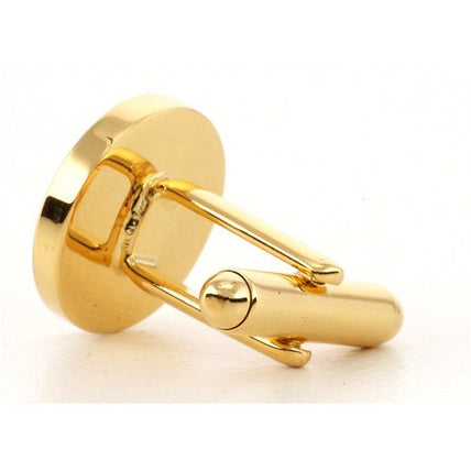 Personalised Gold Engraved Round Cufflinks
