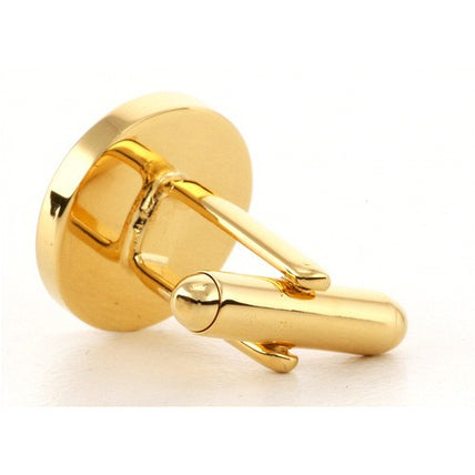 Personalised Gold Engraved Round Cufflinks