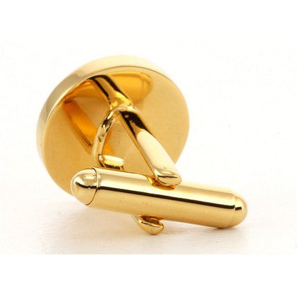 Personalised Gold Engraved Round Cufflinks